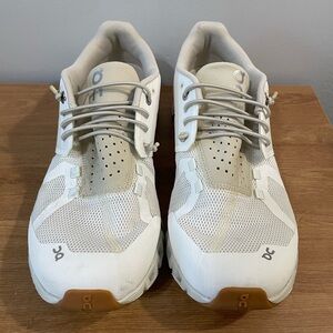 White and Gray Athletic Sneakers